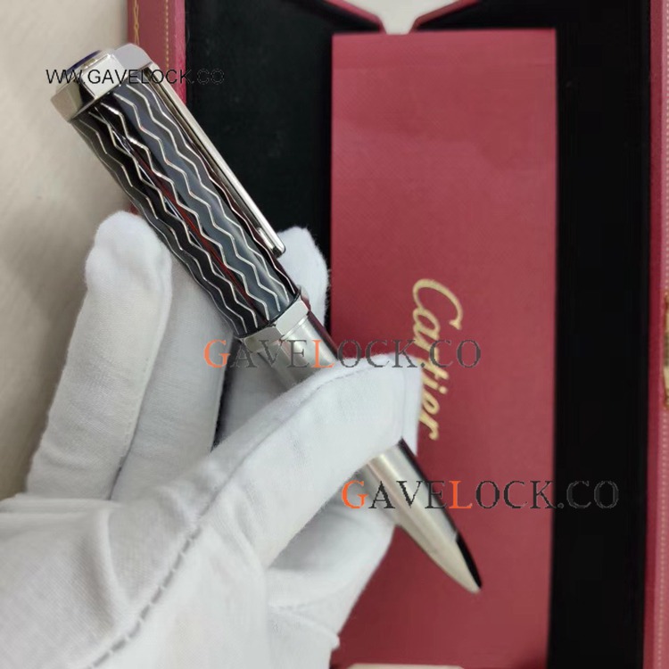 AAA Quality Copy Cartier Santos-Dumont Ballpoint Silver Clip AAA Quality Copy Cartier Santos-Dumont Ballpoint Silver Clip